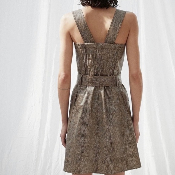 Nanushka lorena belted snake effect vegan leather mini  Dress - Picture 6 of 11
